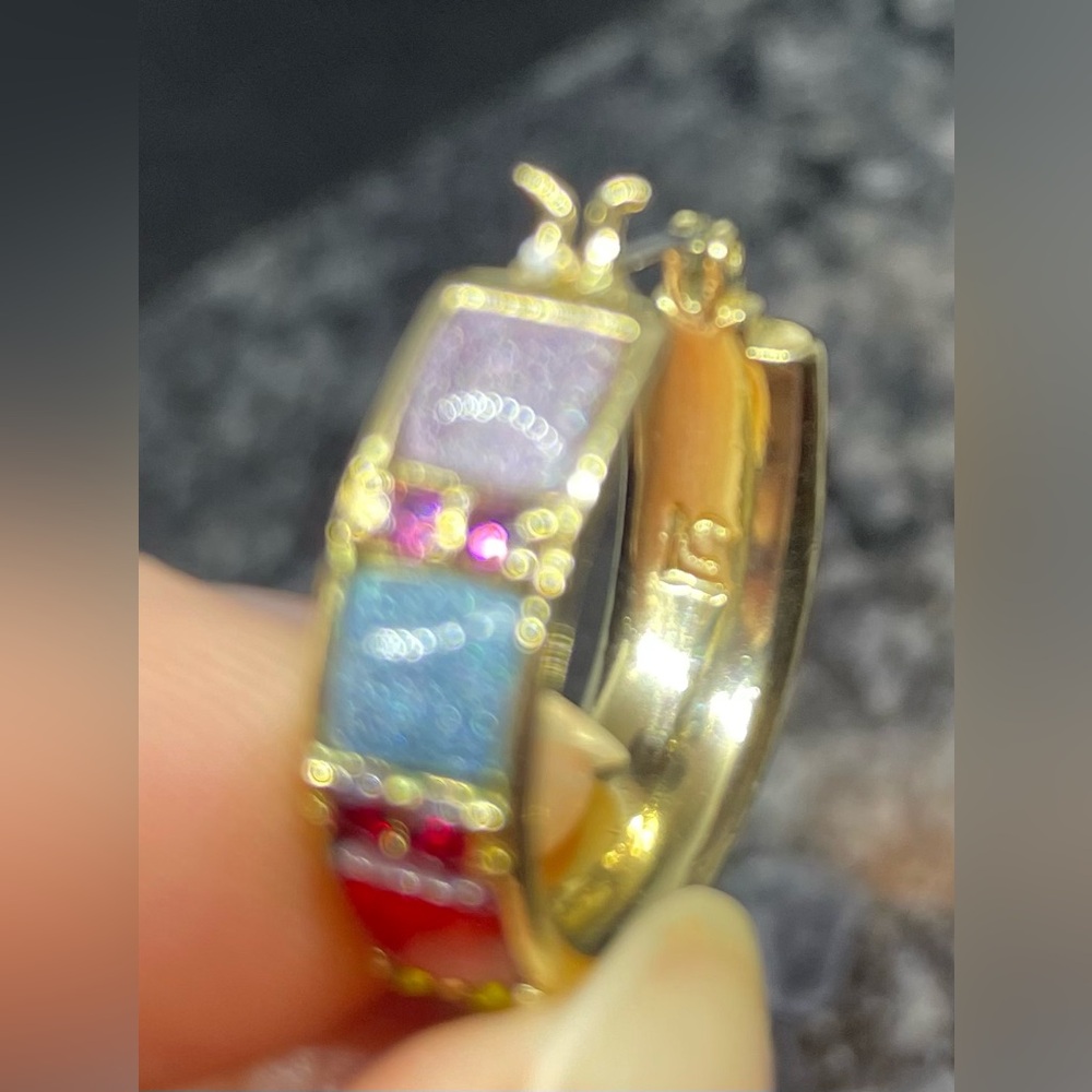 Lauren Conrad Multi Color Hoop Earrings with Glass Stones